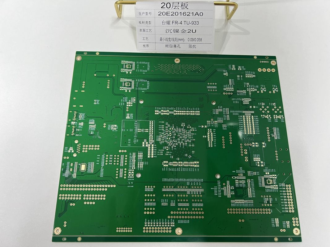 6-32 레이어 HDI PCB 0.25mm BGA 및 램프 소켓에 대한 반 구멍 20 레이어 Tuc TU-933 고속 PCB 제조