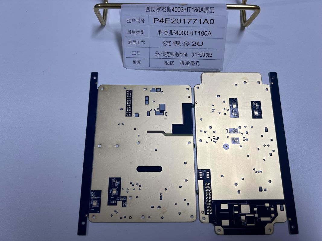 로저스 RO4003 + IT180 혼합 로저스 PCB 보드 0.5-6 온스 구리 몰입 금색