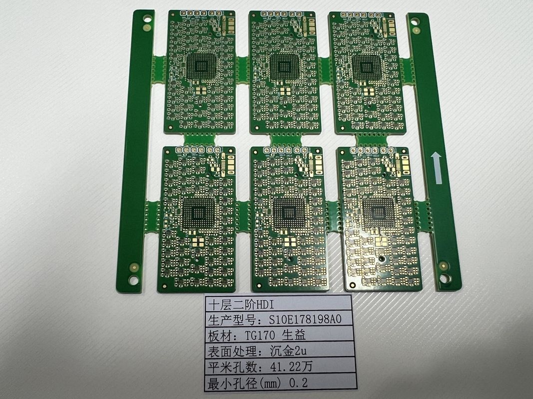 OEM HDI 회로 보드 10 층 2+N+2 X 레이 테스트 초 얇은 0.2mm-6.00mm