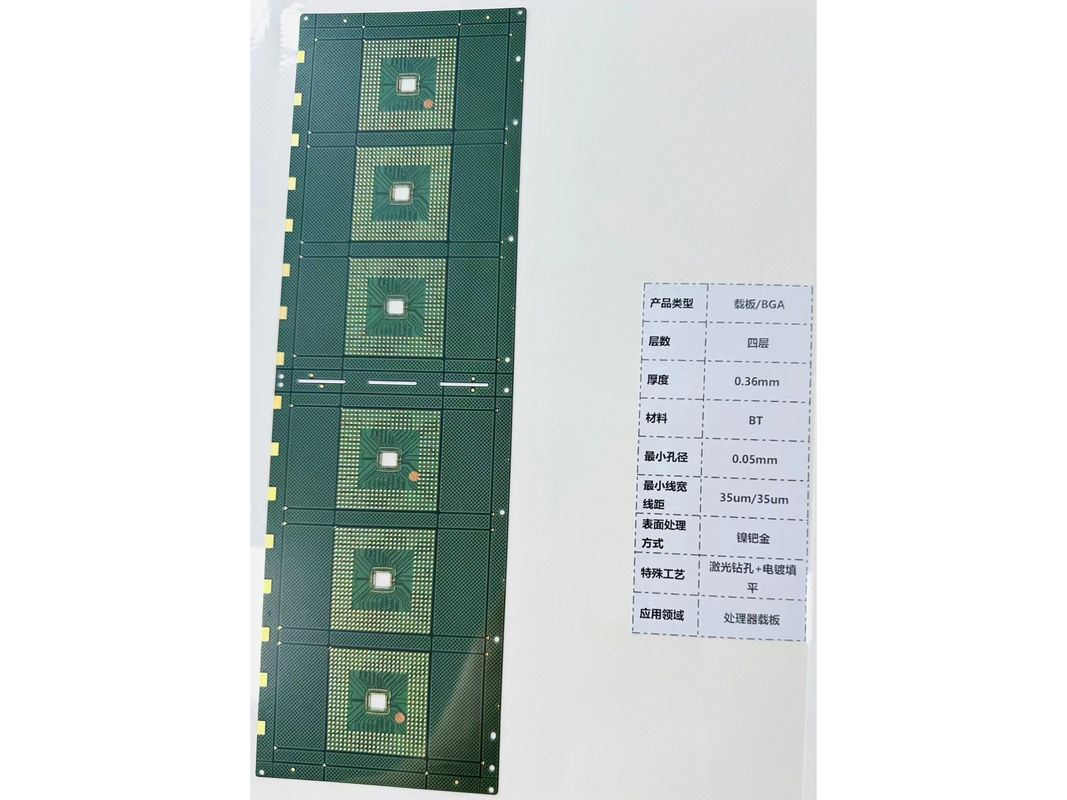 녹색 ENIG 표면 마무리 세라믹 IC 기판 PCB 0.1mm의 흔적과 함께 듀얼 레이어