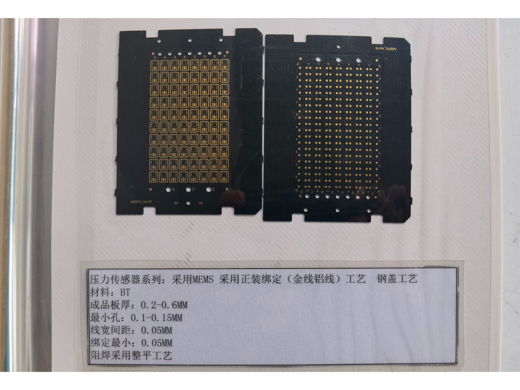 내구성 전자 PCB 0.2mm 1oz 구리 무게 블랙 솔더 마스크 압력 센서 PCB