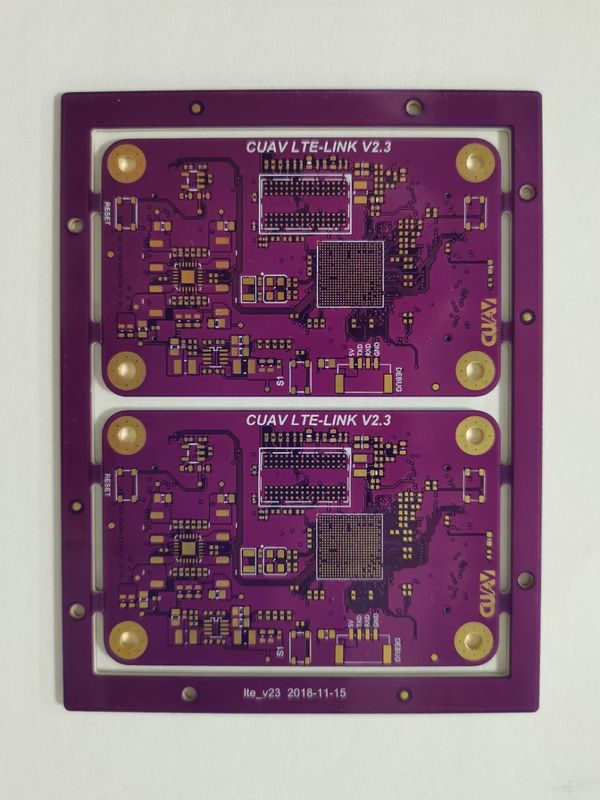 이중 면 PCB 두 계층 인쇄 회로 보드에 대한 검은색과 노란색 실크 스크린 색상