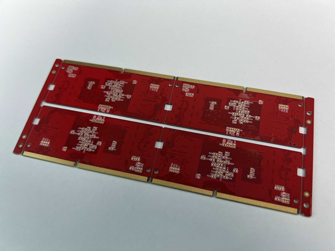 홍색 솔더 마스크 색상과 0.25OZ 구리 무게와 함께 몰입 금 표면 다층 PCB 보드